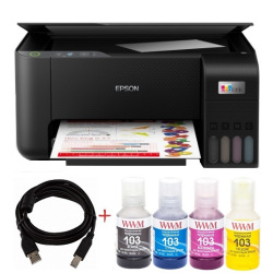 Комплект МФУ Epson L3200 (без чернил) + USB кабель + Чернила WWM по 140г