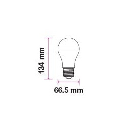 Лампа світлодіодна V-TAC, 15W-100W, SKU-160, SAMSUNG CHIP E27 A65 Plastic, 4000K (3800157627733)