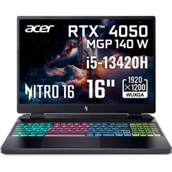 ноутбук 16WUXGAI/i5-13420H/16/512/RTX 4050 6GB/DOS /Obsidian black Acer Nitro 16 AN16-51 (NH.QJMEU.00L)