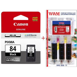 Картридж Canon PG-84Bk + Заправочный набор Black (Set84-inkB)