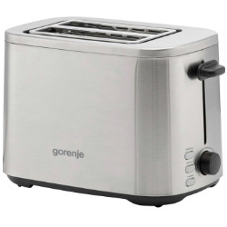 Gorenje toaster 800Вт, подогрев, разморозка, пластик, серебристый (T800DS)