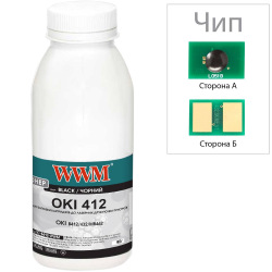 Тонер та Чіп для OKI MB472DNW WWM  Black 90г TC-B412-90-WWM