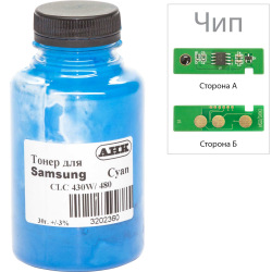 Тонер та Чіп для Samsung CLT-P404C/XEV АНК  Cyan 30г 3202629