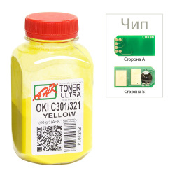 Тонер та Чіп для OKI C321 АНК  Yellow 50г 1505328