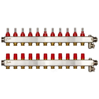 Коллектор Danfoss SSM-F 11+11 с ветромонтажами, нержавеющая сталь (088U0761)