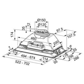 Витяжка Franke Inca Smart FBI 525 XS HCS/305.0599.509/ 52 см/3 швидксті/650 м3.г/нерж. (305.0599.509)