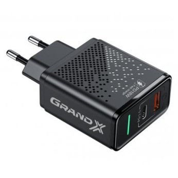 Мережевий зарядний пристрій Grand-X Fast Сharge 6в1 (1хUSB, 1хTypeC, 18W) Black (CH-880) (CH-880)