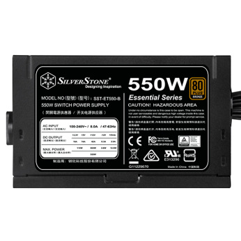 Блок живлення SilverStone STRIDER ET550-B V1.2 (550W),80+Bronze,aPFC,12см,24+8,6*SATA,2*PCIe,1*FDD,+3 (SST-ET550-B)