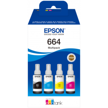 Чорнило для Epson L222 EPSON  B/C/M/Y 4шт x 70мл C13T66464A