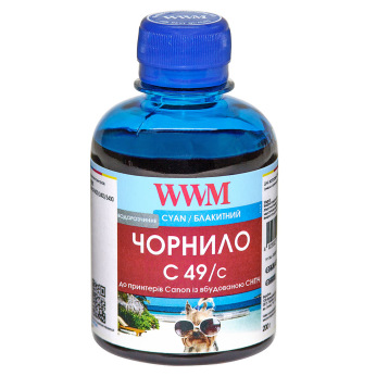 Чернила для Canon PIXMA G4411 WWM C49  Cyan 200г C49/C