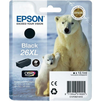 Картридж для Epson Expression Premium XP-605 EPSON 26 XL  Black C13T26214012