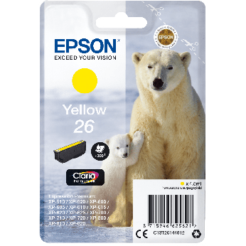 Картридж для Epson Expression Premium XP-605 EPSON 26 XL  Yellow C13T26344010