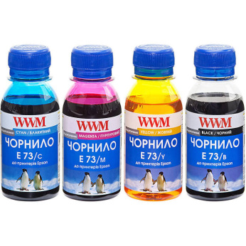 Чорнило для Epson WorkForce WF-7710DWF WWM E73  B/C/M/Y 4х100г E73SET-2