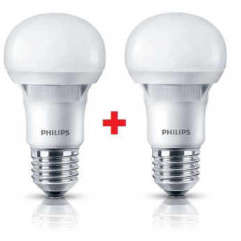 Комплект ламп світлодіодних Philips LEDBulb E27 5-40W 230V 3000K A60 Essential (1+1) (8717943885329)