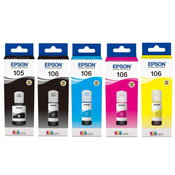 Чернила для Epson L7160 EPSON 105/106  BP/B/C/M/Y 5 х 70мл SET105E