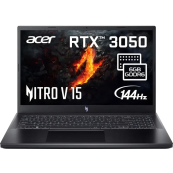 ноутбук 15.6FI_144Hz/R5 7535HS/16/512/RTX 3050 6GB /DOS/Obsidian black Acer Nitro ANV15-41 (NH.QSHEU.00B)