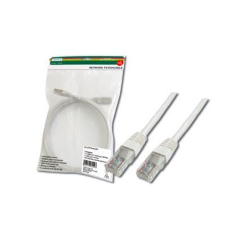 Патч-корд DIGITUS CAT 5e UTP, 0.5м, AWG 26/7, PVC, белый (DK-1511-005/WH)