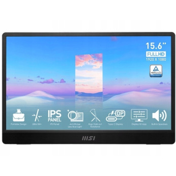 Монітор IPS 15.6" FHD (1920 x 1080) 4ms 60Hz /2DP( TypeC)/Mini-HDMI /Mic/HP/колонки 2*1.5W PRO MP161 (PRO MP161)