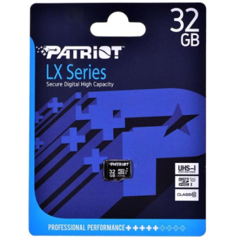 Карта пам’яті Patriot VX Series 32GB Micro SDHC V3 0 Class 10 Memory Card - UHS-I U3 4K UHD Memory Ca PSF32GVX31MCH (PSF32GVX31MCH)