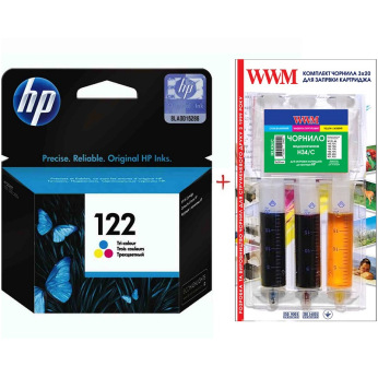 Картридж для HP DeskJet 2000 HP 122C+WWM  Color Set122C-inkHP