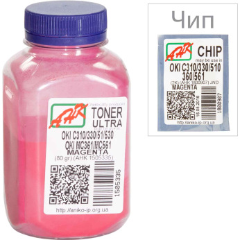 Тонер та Чіп для OKI C510 АНК  Magenta 80г 1505339