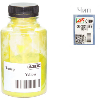 Тонер та Чіп для OKI MC352 АНК  Yellow 80г 1505440