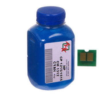 Тонер та Чіп для HP 128A Cyan (CE321A) АНК  Cyan 40г 1500140