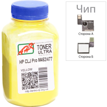 Тонер та Чіп для HP Color LaserJet Pro M252, M252n, M252dw АНК  Yellow 40г 3203133