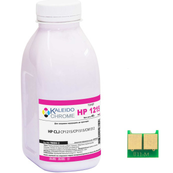 Тонер та Чіп для HP 125A Magenta (CB543A) Kaleidochrome  Magenta 45г LJ-SET102M