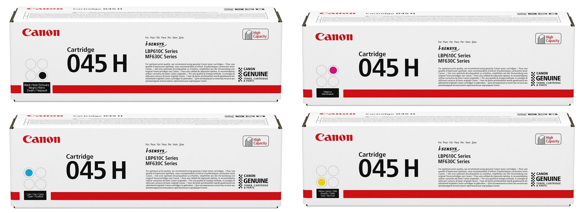 Картриджи Canon 045H для Canon i-Sensys MF–631cn Купить комплект картриджей.